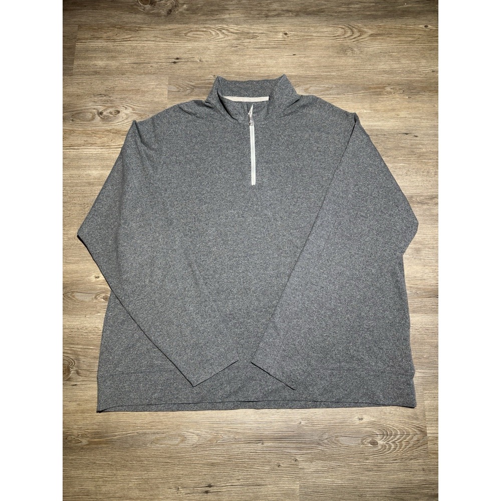 Orvis XXL Gray 1/4 Zip Pullover Sweater Pima Cotton Drytex Stretch
